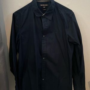Michael Kors Men’s Button-down Dress Shirt Navy Blue
